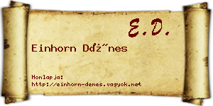 Einhorn Dénes névjegykártya